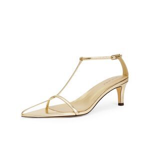 Gold High Heels  Pointed Toe Kitten Heels, SIZE 9, 12P-160S003